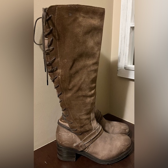 Miz Mooz Brown Lace Up Knee-High Boots - Picture 2 of 14